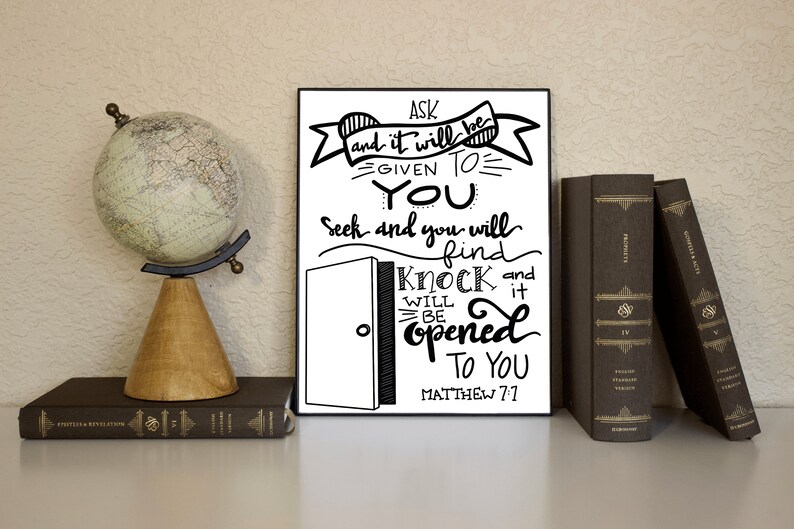 Decorative Accessories Home Kitchen Matthew 7 7 Scripture Home