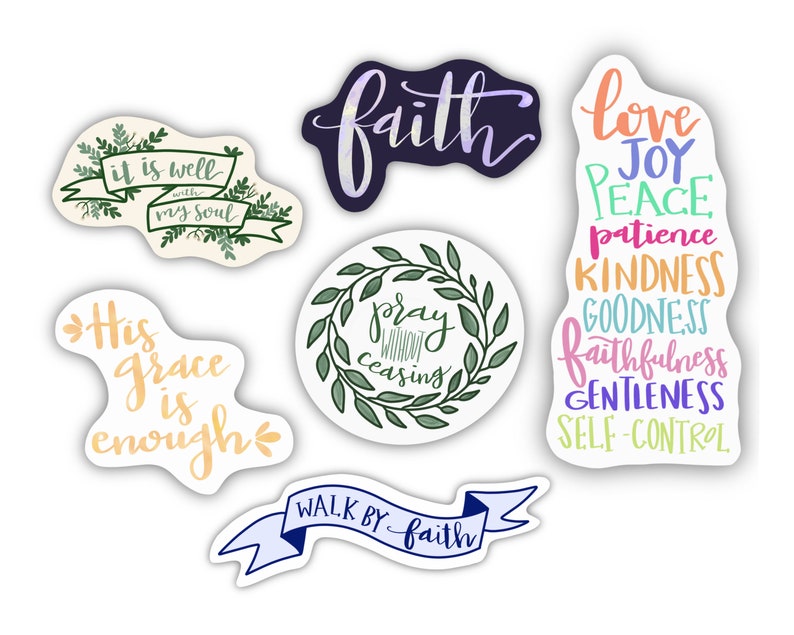 Bible Sticker Pack 2 Hand Lettered Christian Sticker Bundle Etsy España