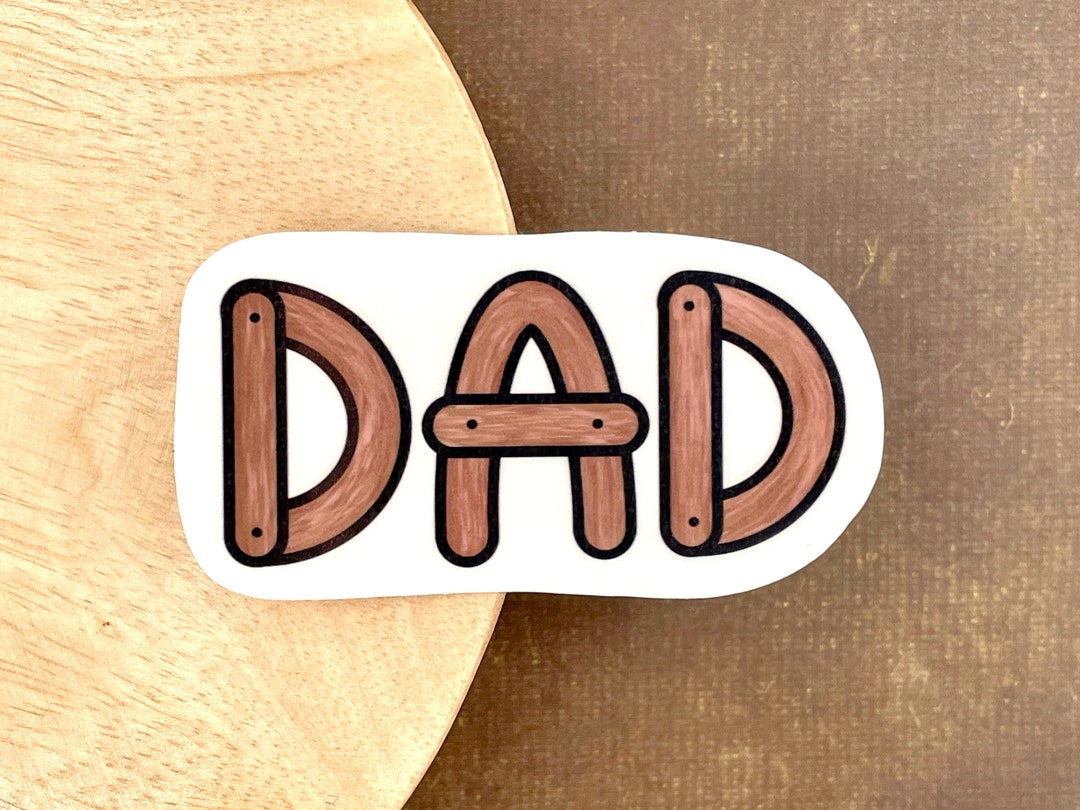 Dad, WATERPROOF Sticker for Water Bottle and Laptop, Hand Lettered Gift ...