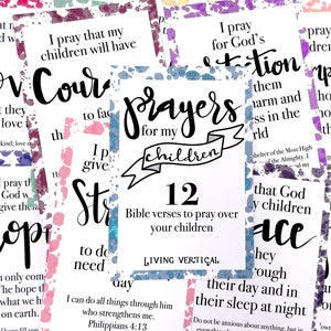 Prayers For My Children, Truth Cards, 12 Bible Verses to Pray Over Your Children, ESV Scripture Cards, Gifts for Christian Parents