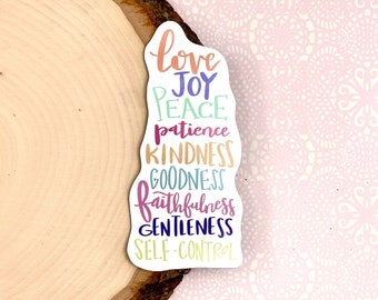 Fruit of the Spirit, MAGNET, Hand Lettered Bible Verse Magnet for Refrigerator and Car , Christian Gifts, Galatians 5