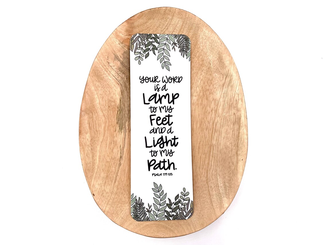 Psalm 119:105 Christian Bookmark Hand Lettered Bible Verse - Etsy