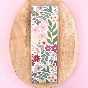 Spring Floral Bookmark, Cardstock Bookmark, Hand Drawn Bookmark, Botanical Bookmark, Mother&#39;s Day Gift