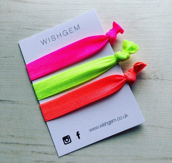 Neon Brights Snag Free Hairties Wristbands Neon Pink Etsy