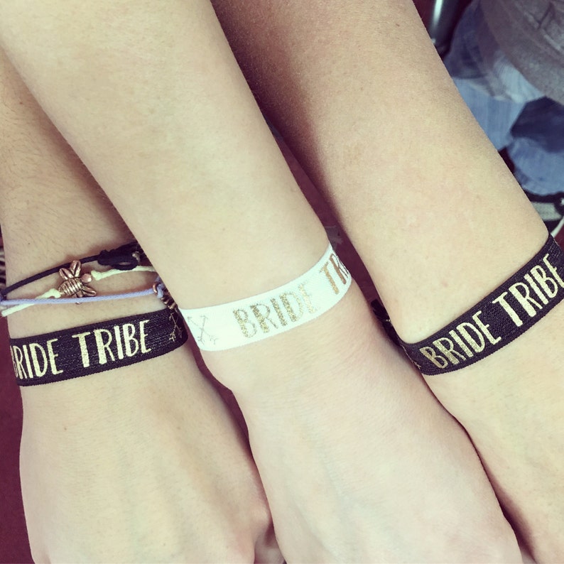 Bride Tribe wristbands / wrist bands/ hair ties / hair Etsy