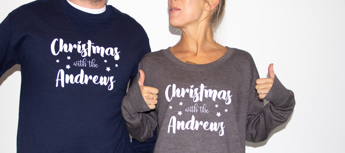 Couples Christmas Matching Jumpers Etsy