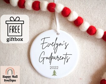 Godfather ornament, Godmother Godfather Gift,  Godfather Proposal Idea, promoted to Godfather, Christmas gift idea for Godparents