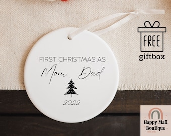 baby’s first christmas ornament, new parents gift, First christmas as mom and dad ornament, 1st christmas as mama and daddy baby shower idea