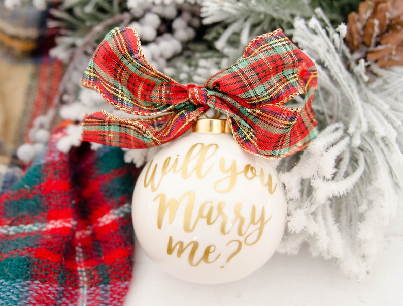 Proposal Ornament Holiday Engagement Christmas Ornament Marry Me Ornament Will You Marry Me Ornament Unique Proposal Holiday proposal