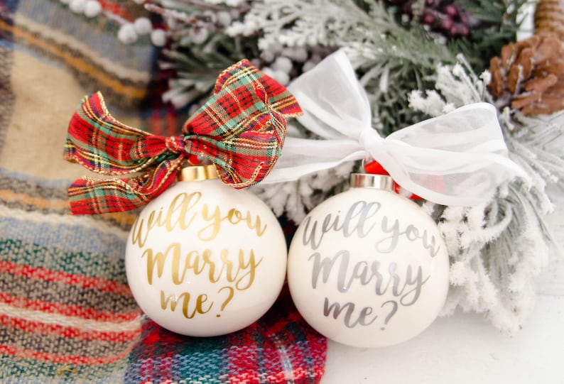 Proposal Ornament Holiday Engagement Christmas Ornament Marry Me Ornament Will You Marry Me Ornament Unique Proposal Holiday proposal