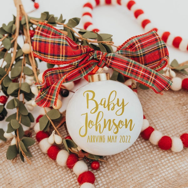 Baby aankondiging ornament, zwangerschap ornament, baby ornament, verwachting ornament, nieuwe baby ornament, kerstmis ornament, baby douche cadeau