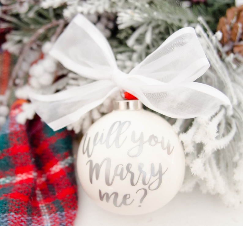 Proposal Ornament Holiday Engagement Christmas Ornament Marry Me Ornament Will You Marry Me Ornament Unique Proposal Holiday proposal