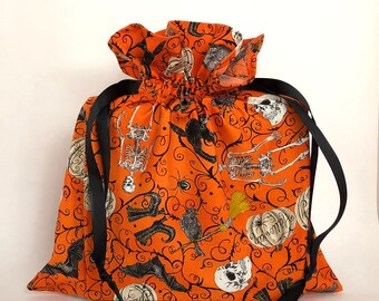 Witchy Hats and Bats Large Fabric Bag