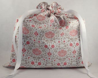 Pink Poppy Fabric Bag - Medium