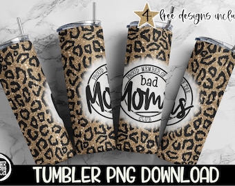 Proud Bad Moms Club Leopard Sublimation Design for Skinny Tumbler 20oz Design Mom Tumbler Wrap PNG,Bad Moms Club Tumbler Png Wrap