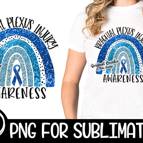 Brachial Plexus Awareness Blue Rainbow PNG Awareness Png Sublimation Rainbow Brachial Plexus Awareness Png Rainbow Blue File Download