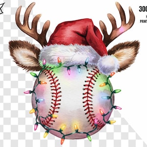 Baseball Antlers Christmas Png Sublimation Download Merry Christmas Png Baseball Png, Baseball Deer Print Image Sublimation