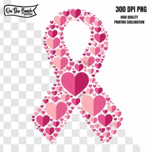 Breast Cancer Awareness Heart PNG, Cancer Png, Breast Cancer Png, Awareness Ribbon Png, Pink Ribbon Png, October Breast Png, Sublimation