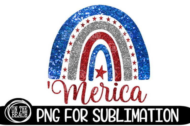 Merica, Merica PNG, Merica Rainbow, Merica Rainbow Glitter, July 4th, July 4th Png, American png, Sublimation, Rainbow Png, USA Png image 1