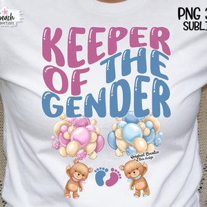 Keeper Of The Gender PNG Bears Sublimacja Ujawnienie Płci Impreza Seks Ogłoszenie Png Niedźwiadki Png Balony Cyfrowe Pobieranie