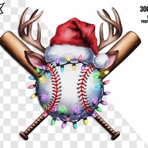 Baseball Antlers Christmas Png Sublimation Download Merry Christmas Png Baseball Png, Baseball Deer Print Bats Sublimation
