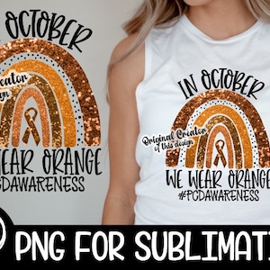 En octubre, use naranja PCD Discinesia ciliar primaria Sublimación Arcoíris Png Arcoíris Sublimación Use naranja Sublimación Octubre Concientización