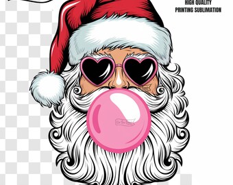 サンタの顔 クリスマス バブルガム 青 ピンク 男の子 女の子 肌の色