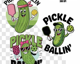 Pickle Ballin Clipart Funny Pickleball PNG Cute Pickle Ball Sublimation Design Pickle DTF Transfer File, Dink This Shirt 3 PNG Shirt Designs