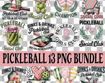 Pickleball PNG Bundle Social Club Dink Drinks Pickleball Girls Club Pickleballer See You In The Kitchen DTF Sublimation Download Mom Dad