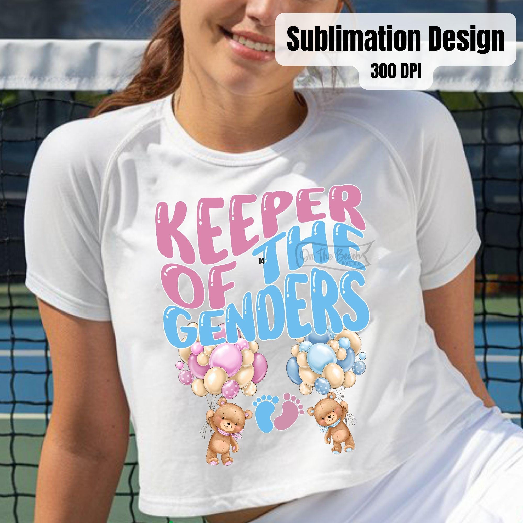 Keeper Of The Genders PNG Bears Twins Png Sublimation Gender Reveal Party Sex Announcement Png Baby Bears Png Balloons Digital Download