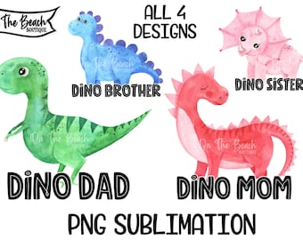 DINO FAMILY PNG Dinosaur Dino Mom Dino Dad Dino Sister Dino Brother Sublimation Gender Announcement Png Baby Dinosaurs Png Digital Download