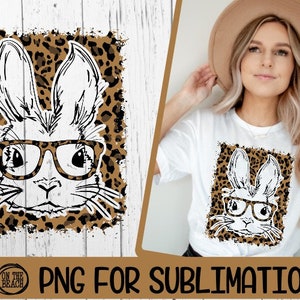 BUNNY PNG Bunny Leopard Bunny Png  Easter Sublimation Easter Buny Png Leopard Easter Bunny Glasses Easter Sublimation Digital Download