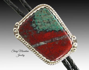 Handcrafted Custom Bolo Tie Sonoran Sunset Bolo Tie for Men & Women, Modern Sterling Silver Wedding Bolo Ties, Gift For Dad