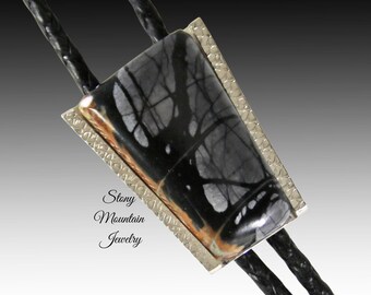 Stone Bolo Tie, Handcrafted Picasso Marble Bolo Tie for Men & Women, Unique Wedding Bolo Tie, The Frontier Collection