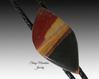 Unique Stone Bolo Tie, Bloodstone Bolo Tie, Handcrafted Wedding Bolo Ties, Custom Gemstone Bolo Tie Gift for Men & Women