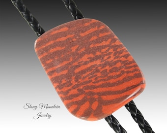 Unique Stone Bolo Tie, Print Stone Bolo Tie, Handcrafted Wedding Bolo Ties, Custom Gemstone Bolo Tie Gift for Men & Women, Fathers Day Gift