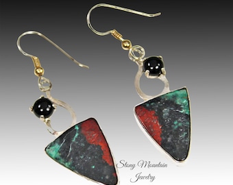 Designer Earrings,  Mixed Metal Modern Sonoran Sunset Earrings, Contemporary Jewelry, Artisan Cocktail Earrings, Handmade Statement Earrings