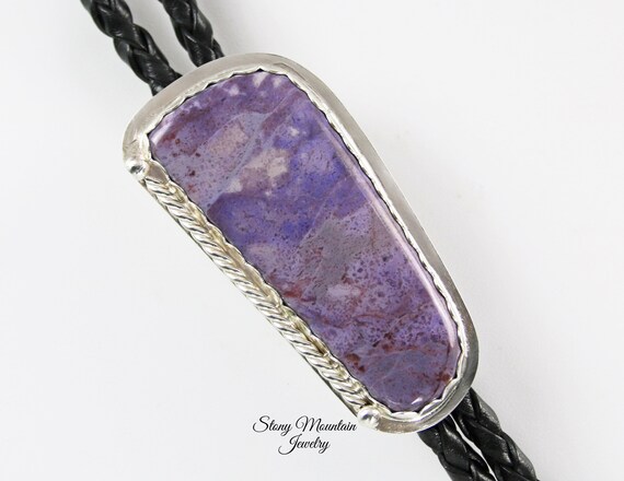 Designer Bolo Tie One of a Kind Handmade Purple Jade Bolo Tie