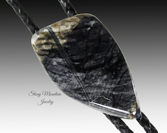 Unique Stone Bolo Tie, Picasso Marble Bolo Tie, Handcrafted Wedding Bolo Ties, Custom Gemstone Bolo Tie for Men & Women, Gift for Dad