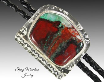 Handcrafted Custom Bolo Tie Sonoran Sunset Bolo Tie for Men & Women, Modern Sterling Silver Wedding Bolo Ties, Gift For Dad