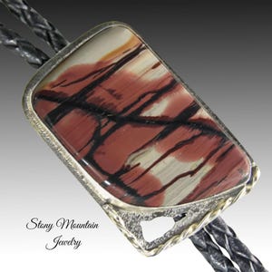Unique Handcrafted Bolo Ties, Rare Indian Paint Jasper Bolo Tie for Men or Women, Wedding Bolo Tie, Sterling Silver Bolo Ties, Gift for Dad