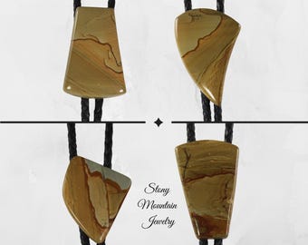 Natural Stone Bolo Tie, Custom Picture Jasper Wedding Bolo Ties, Handcrafted Bolo Ties for Men & Women, Unique Gift Idea