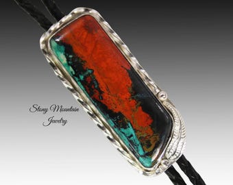 Handcrafted Custom Bolo Tie Sonoran Sunset Bolo Tie for Men & Women, Modern Sterling Silver Wedding Bolo Ties, Gift For Dad