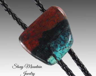 Unique Stone Bolo Tie, Sonoran Sunset Bolo Tie, Handcrafted Wedding Bolo Ties, Custom Gemstone Bolo Tie Gift for Men & Women