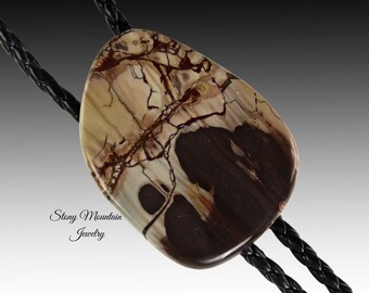 Unique Stone Bolo Tie, Custom Dead Camel Jasper Bolo Tie, Unique Handmade Bolo Ties for Men & Women, Wedding Bolo Tie, Western Gift for Him