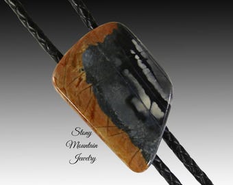 Unique Stone Bolo Tie, Picasso Marble Bolo Tie, Handcrafted Wedding Bolo Ties, Custom Gemstone Bolo Tie for Men & Women, Gift for Dad