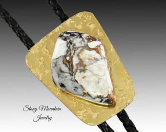 White Buffalo Bolo Tie, Handcrafted Bolo Tie for Men & Women, Unique Wedding Bolo Tie, Western Stone Bolo Ties, Great Gift, Fathers Day Gift