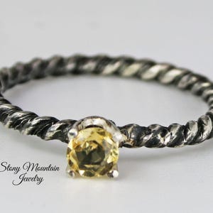 Imperial Topaz Ring, Sterling Silver Stacking Ring, Solitaire Rings, Imperial Topaz Wedding Ring, Engagment Ring, Promise Ring, Unique Gift
