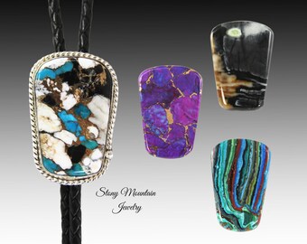 Custom Handcrafted Bolo Tie, Choose Your Stone, Sterling Silver Wedding Bolo Ties, Unique Bolo Tie for Men or Women, Great Gift