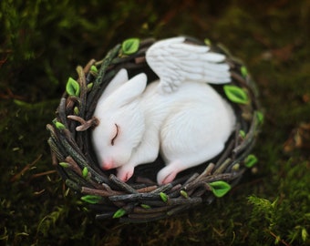 Argent Sterling 925 Jackalope lapin avec antilope cornes charme